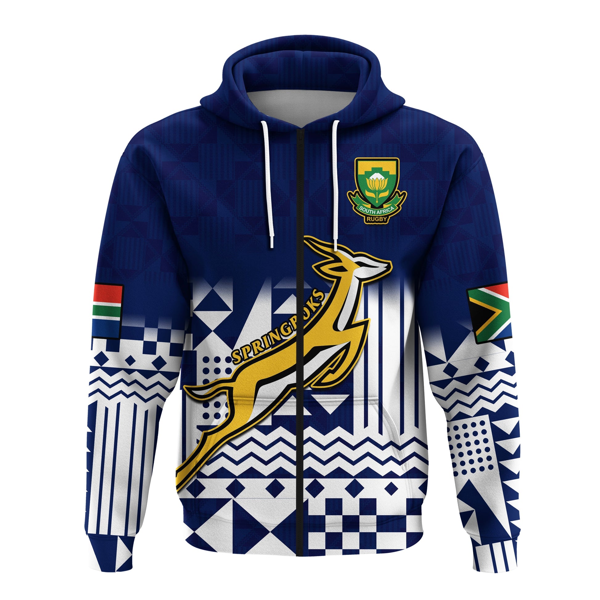 Custom South Africa Rugby Hoodie Outgoing Tour Go Springboks LT14
