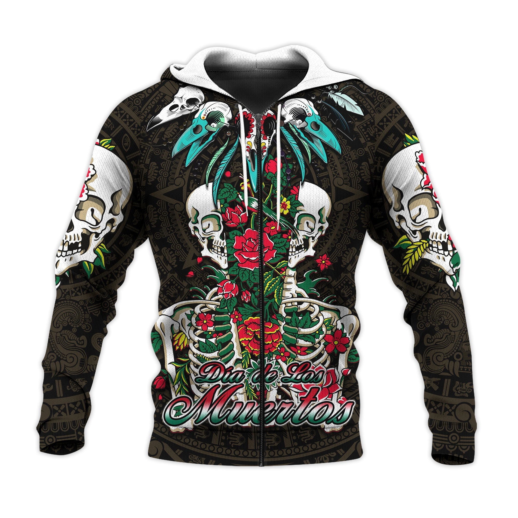 Mexico Hoodie Floral Skull Dia De Los Muertos LT14