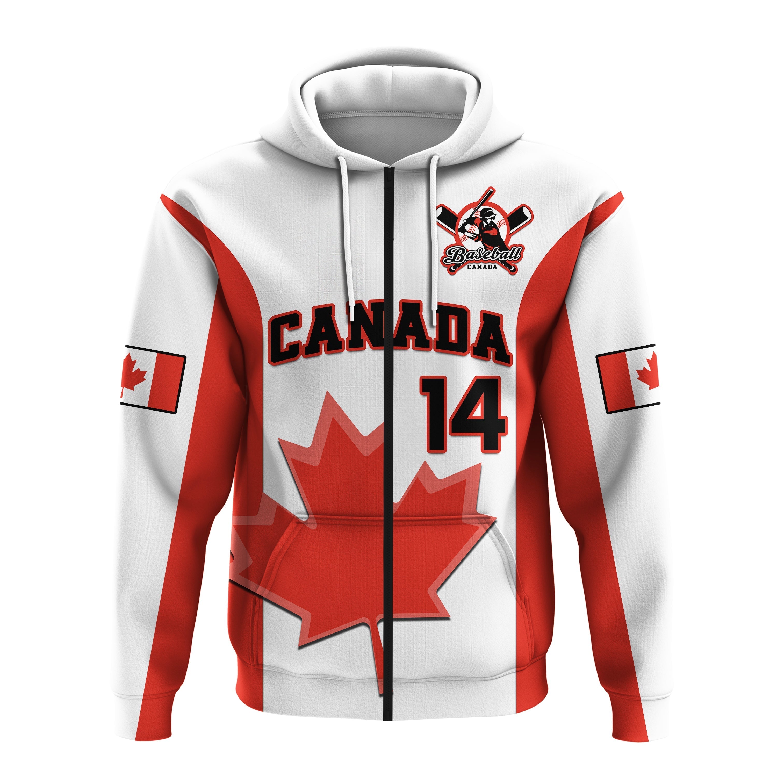 Custom Canada Baseball 2023 Hoodie Canadian Maple Leaf Sporty LT14