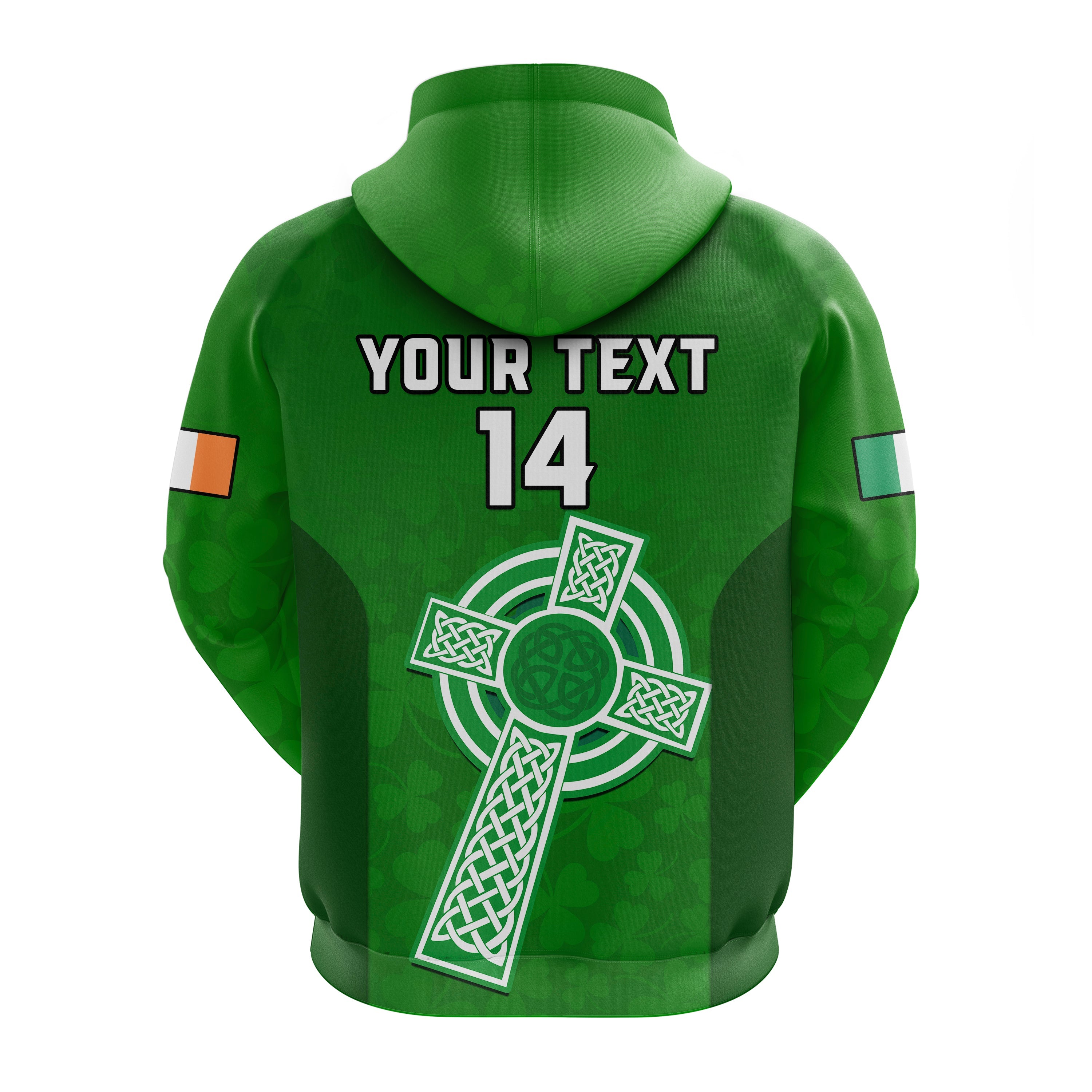 Custom Ireland Rugby Go Shamrocks Hoodie LT14