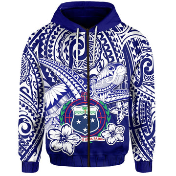 Samoa Polynesian Zip Hoodie Samoan Loved Turtles LT13
