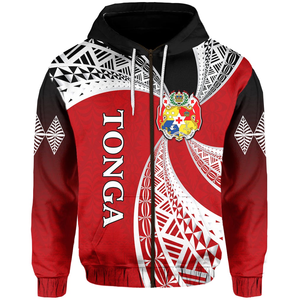 Tonga Distinctive Zip Hoodie Tongan Tapa Pattern LT13