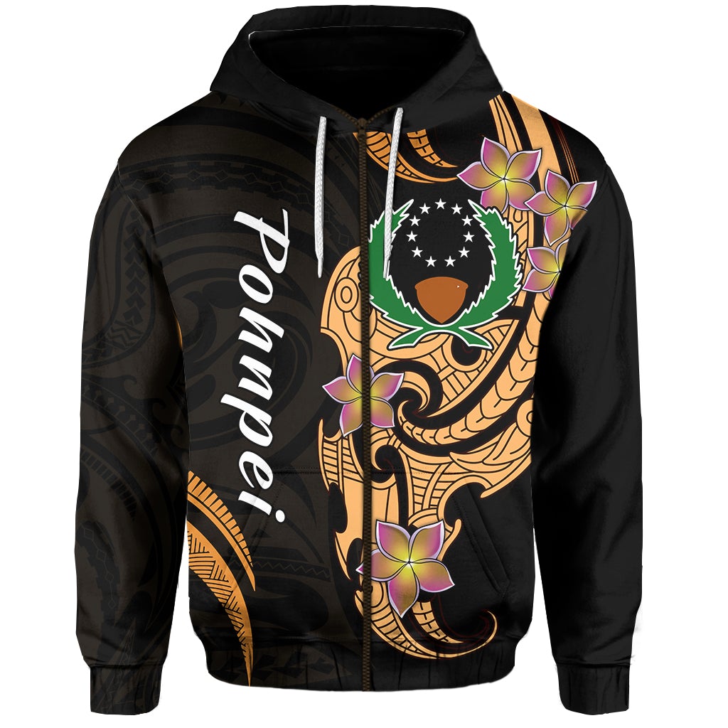 Pohnpei Simple Zip Hoodie Tropical Flowers LT13