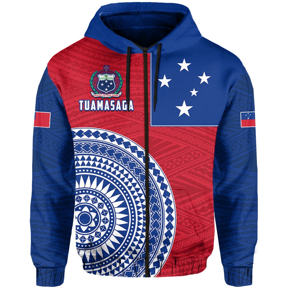 Tuamasaga Samoa Zip Hoodie Polynesian Pattern LT13