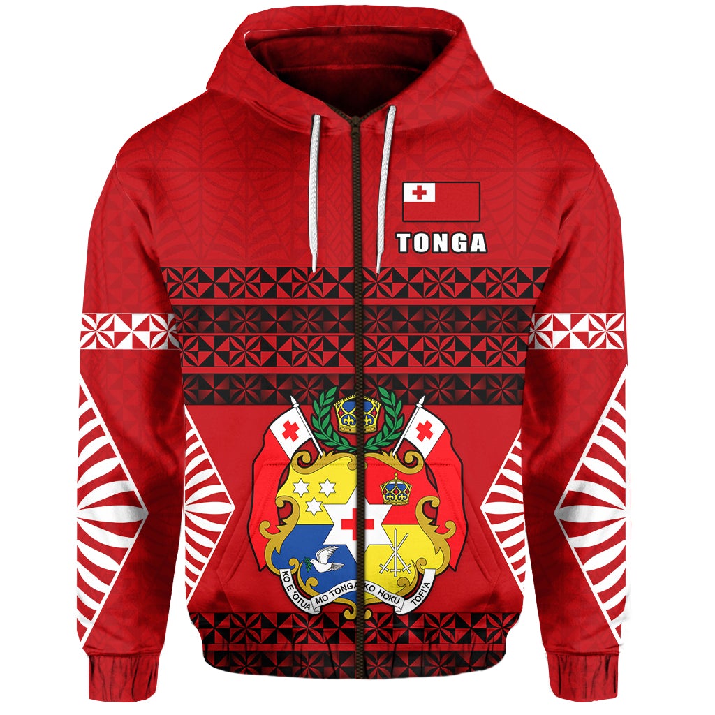 Tonga Zip Hoodie Tongan Pattern LT13