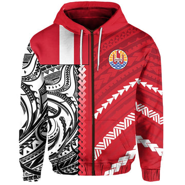 Tahiti Unique Zip Hoodie Polynesia Pattern LT13