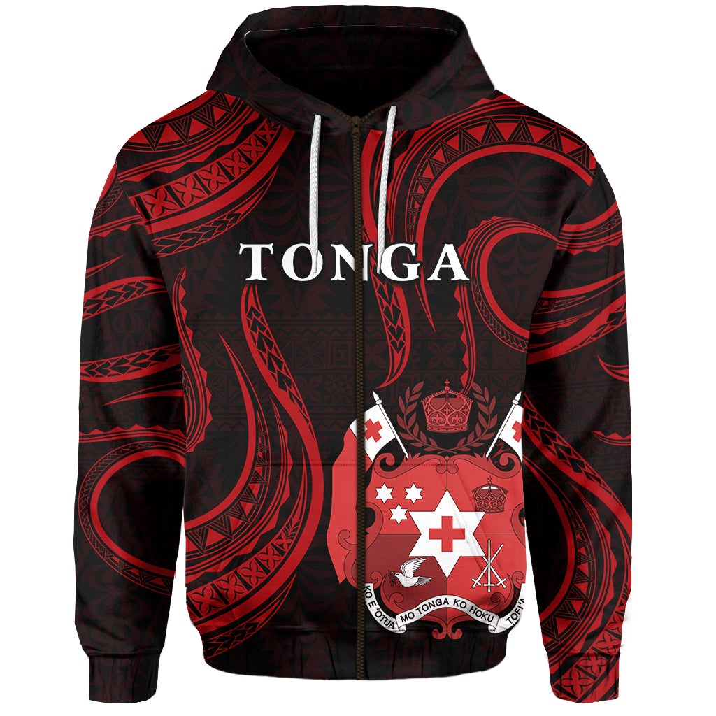 Tonga Pattern Zip Hoodie Always Proud LT13