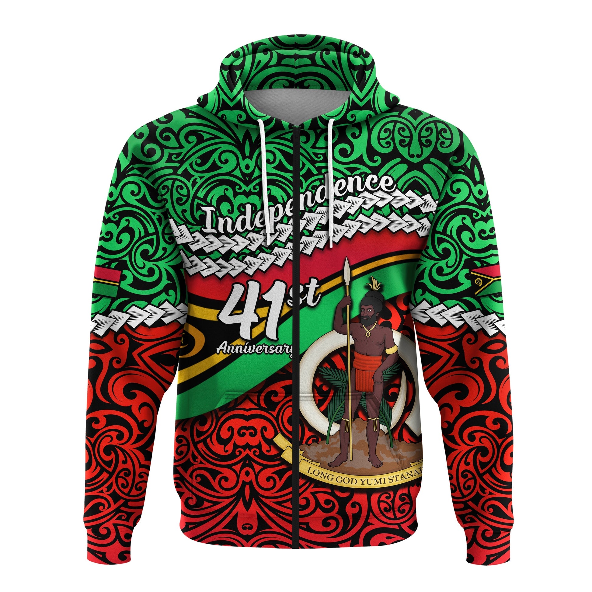Vanuatu Independence Zip Hoodie Happy Anniversary LT13