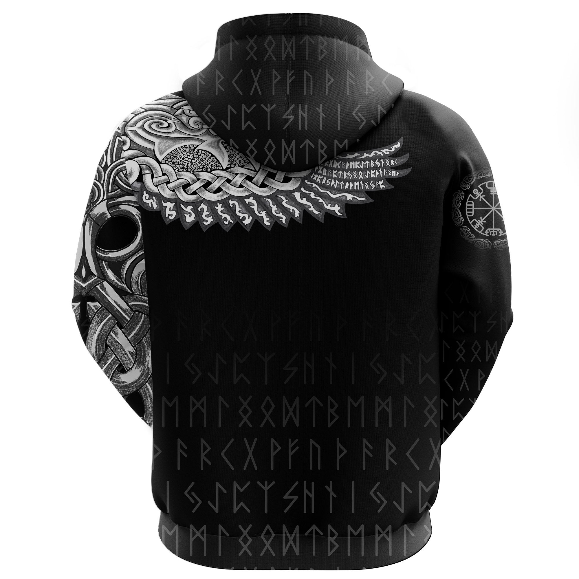Viking Hoodie The Raven Of Odin Tattoo Style RLT12