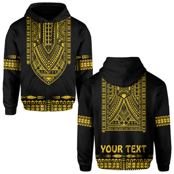 Custom Personalised Polynesian Hoodie Dashiki With Polynesian Tattoo Royal Golden Version LT14