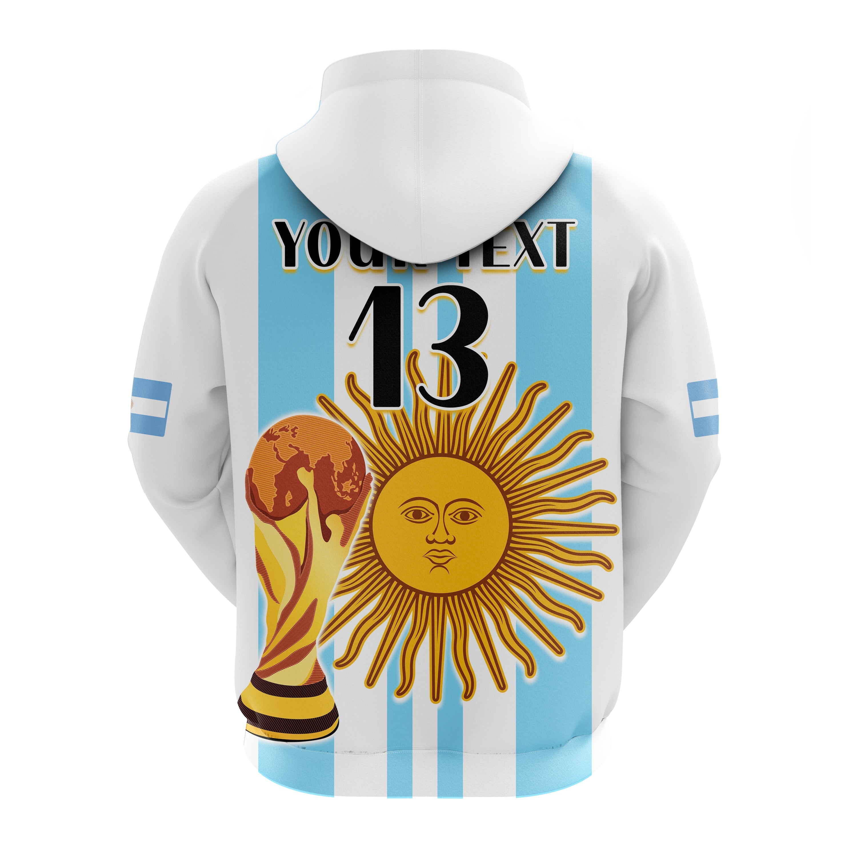 Custom Argentina Football Hoodie FIFA 2022 World Cup Champions LT13