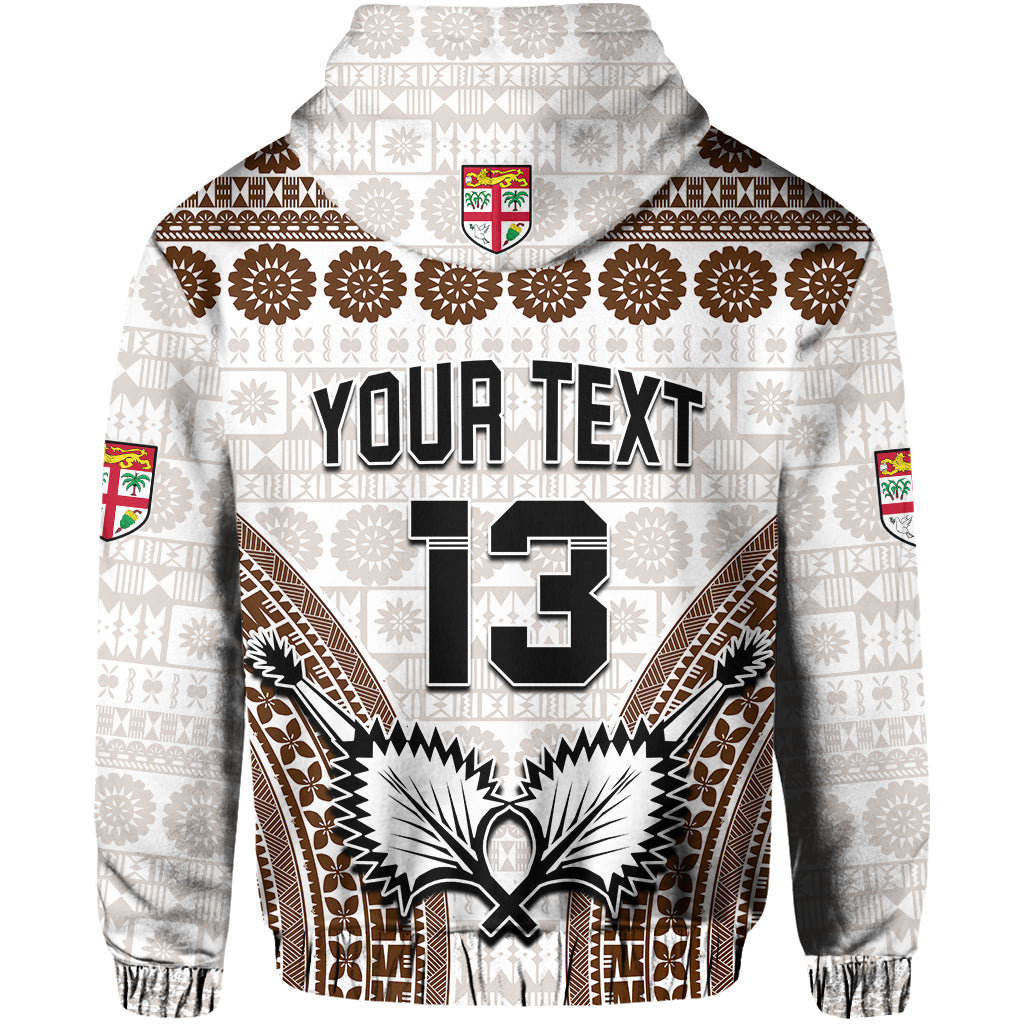 Custom Text and Number Fiji Rugby Bati Hoodie Proud Tapa Pattern LT13