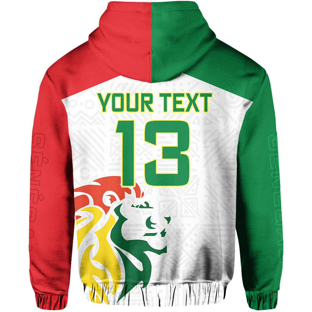 Custom Senegal Football Hoodie Lions of Teranga Champions Soccer Wings Flying LT13