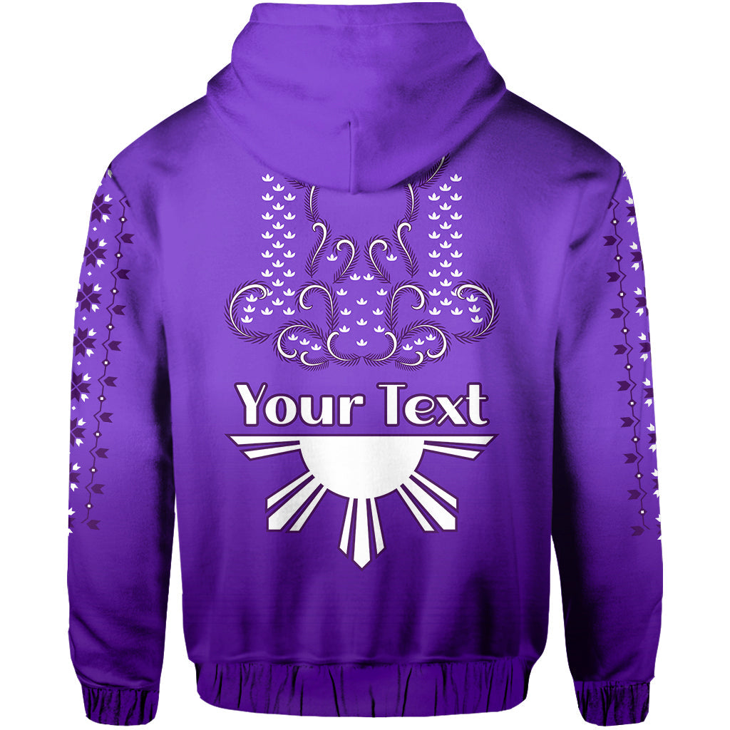 Custom Philippines Hoodie Sun Filipino Purple Barong LT13
