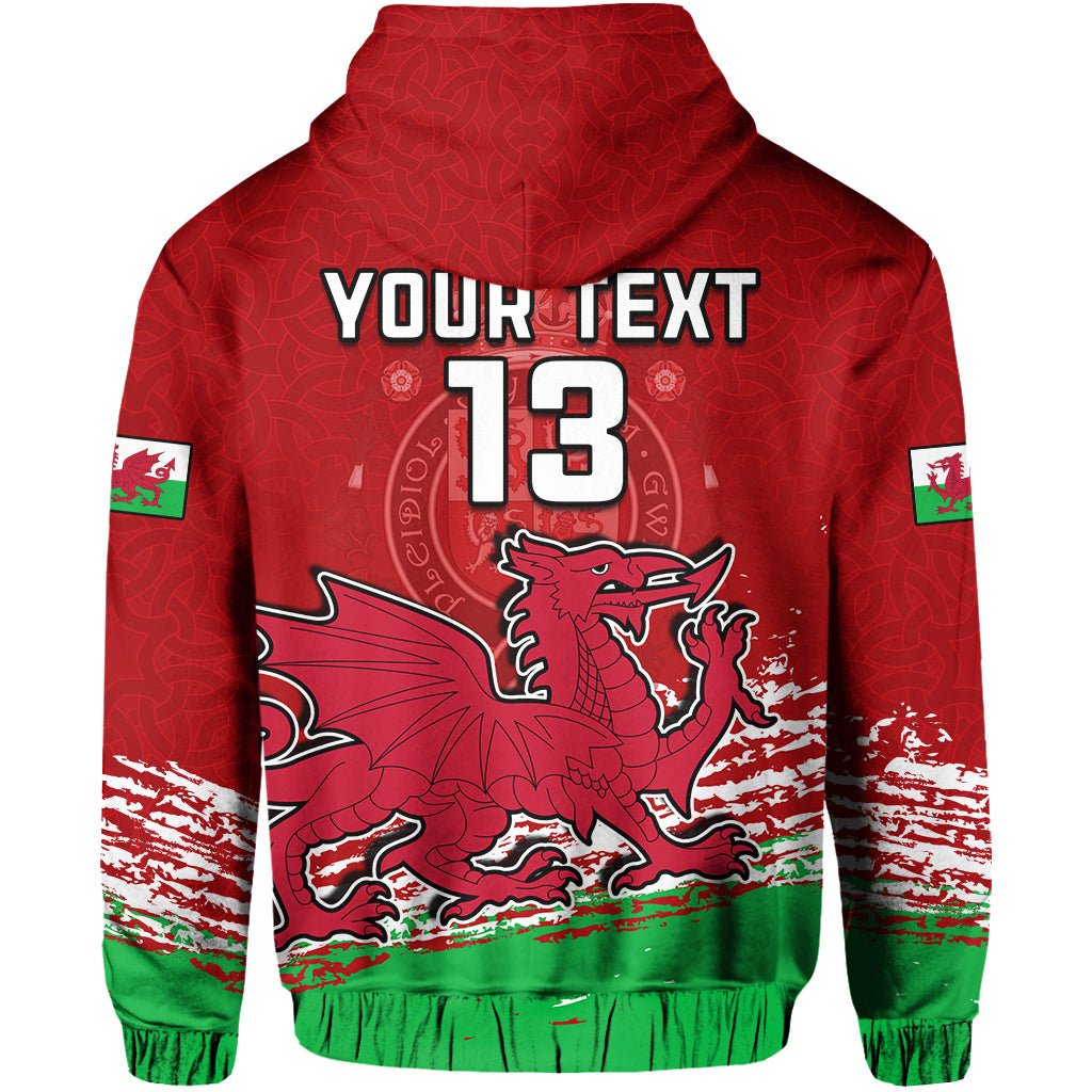Custom Wales Football Hoodie Come On CYMRU The Red Wall Champions World Cup LT13
