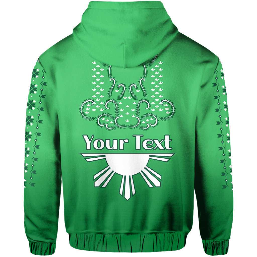 Custom Philippines Hoodie Sun Filipino Green Barong LT13