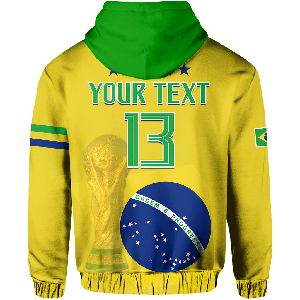 Custom Brazil Football Hoodie Go Champions Selecao Campeao LT13