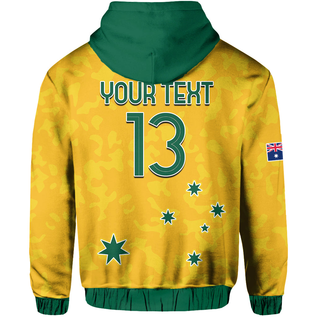 Custom Australia Soccer Hoodie World Cup Football 2022 Socceroos with Kangaroos LT13