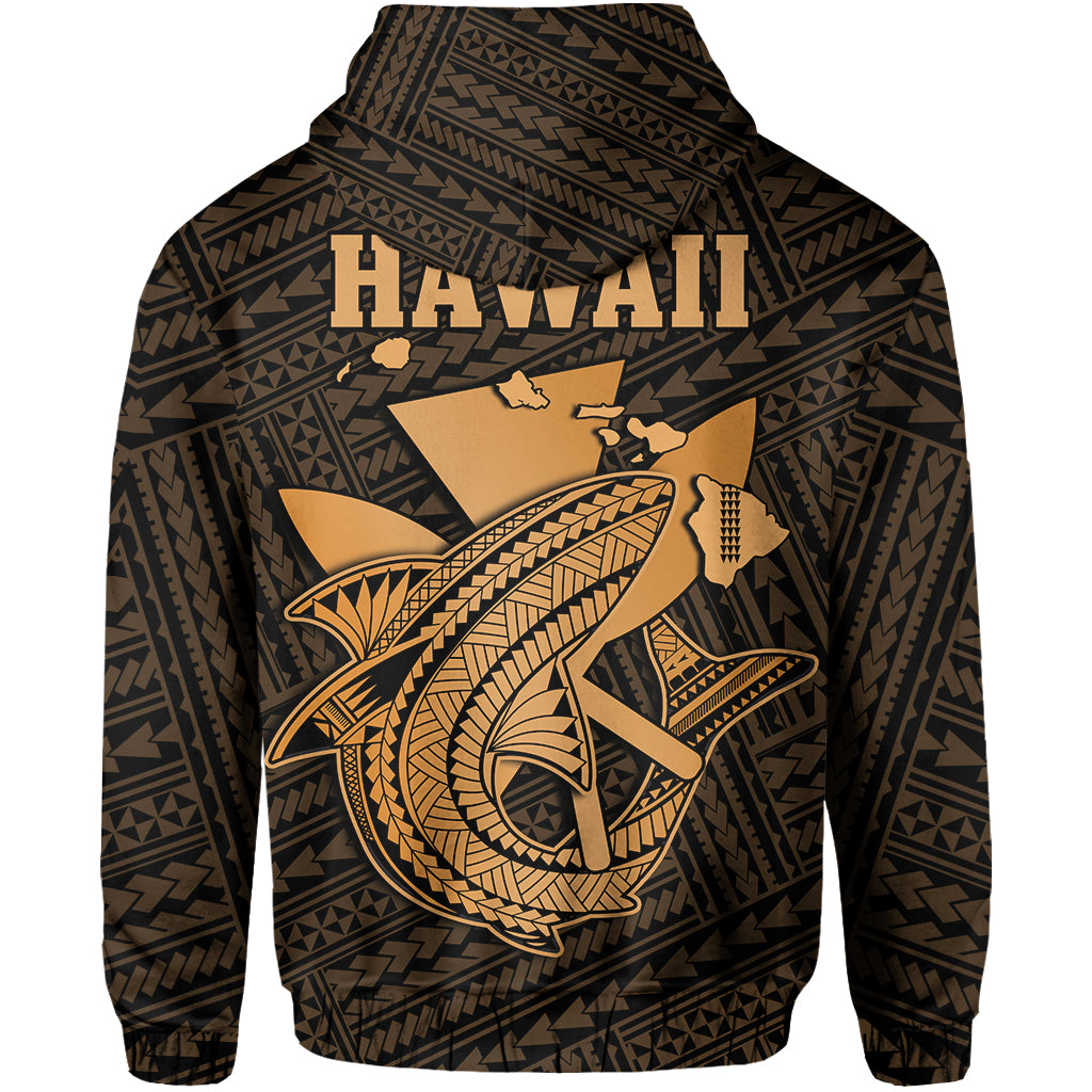 Custom Hawaii Hoodie Kakau Kanaka Maoli Combine Polynesian Shark Ver.01 LT14