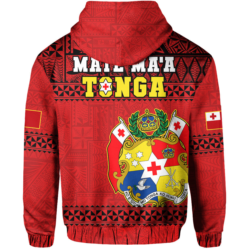 Tonga Rugby Hoodie Mate Maa Tonga Pacific Ngatu Black LT14