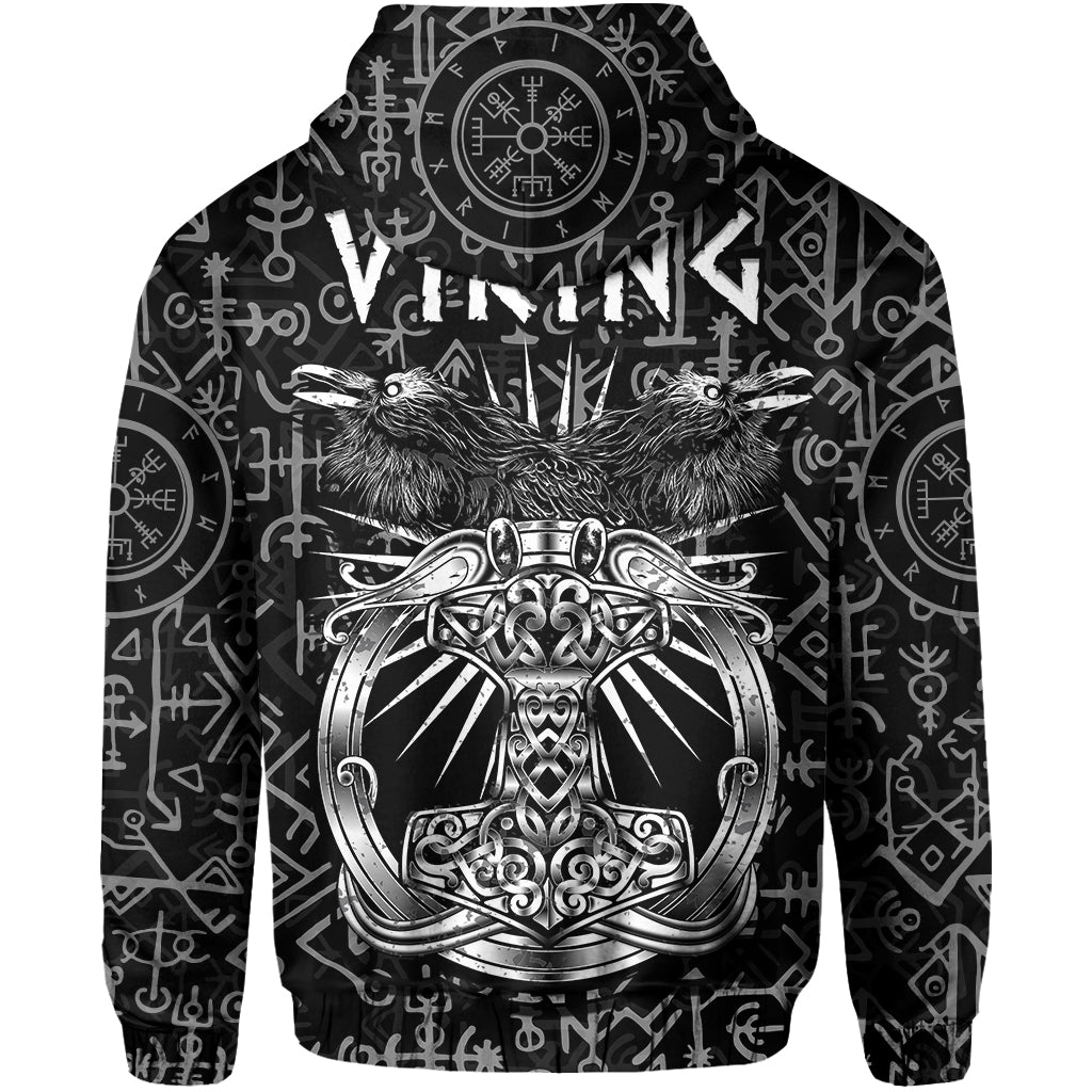 Viking Dad Hoodie Happy Fathers Day Style Runes and Mjolnir LT13