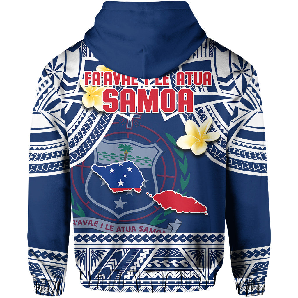 Samoa Hoodie Samoan Plumeria Flowers Mix Polynesian Pattern LT14