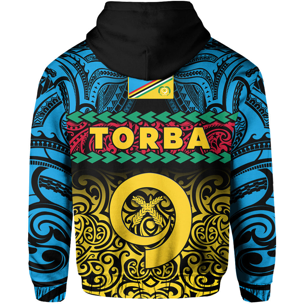 Torba Province Hoodie Vanuatu Pig Tusk Polynesian Flag Style LT14