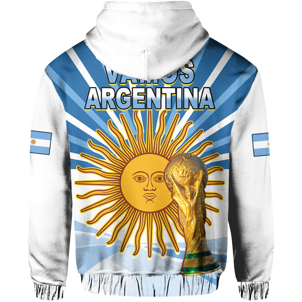Argentina Football Hoodie The Sun WC2022 Soccer Vamos La Albiceleste LT13