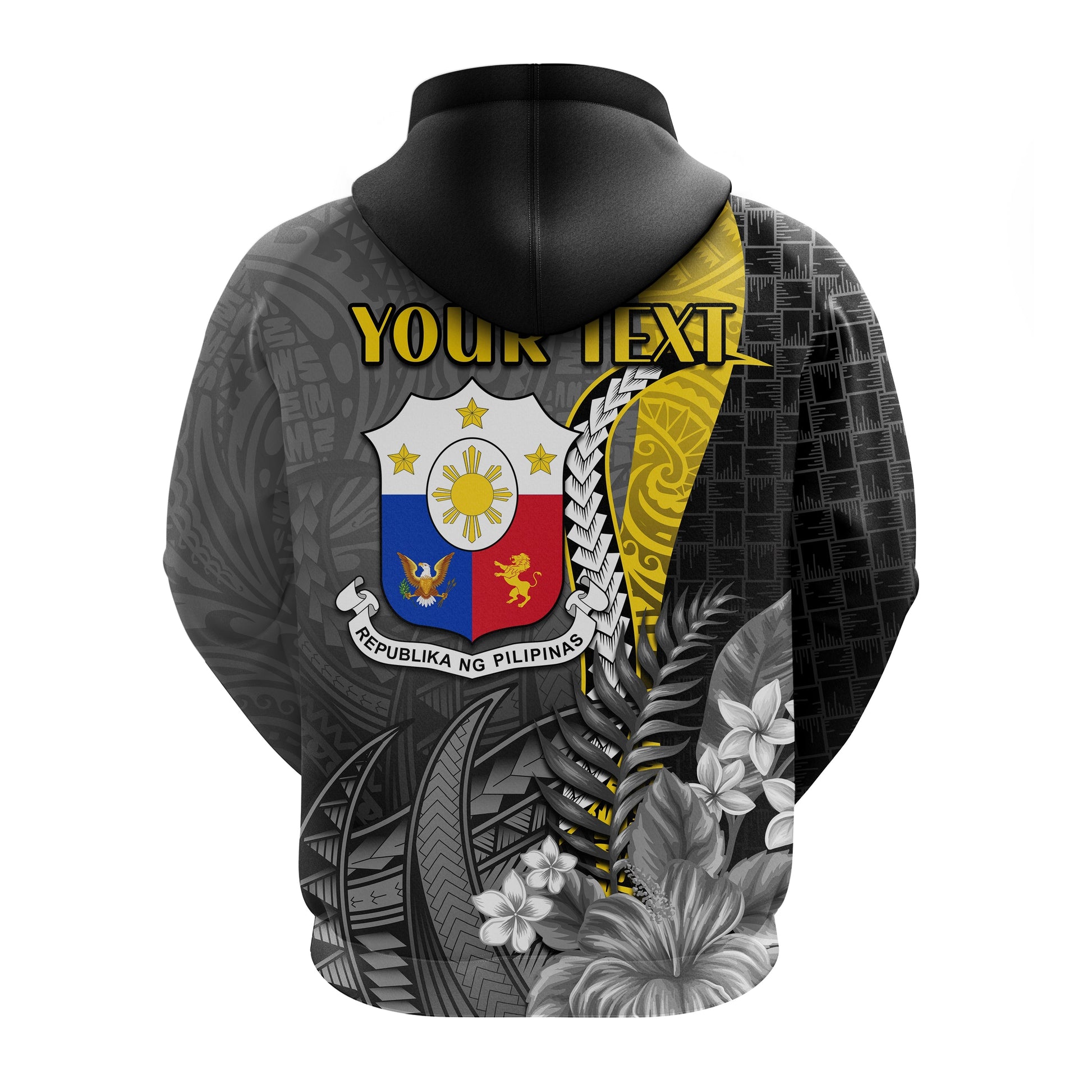 Custom Philippines Sampaguita Hoodie Simple Polynesian Sun Filipino LT13
