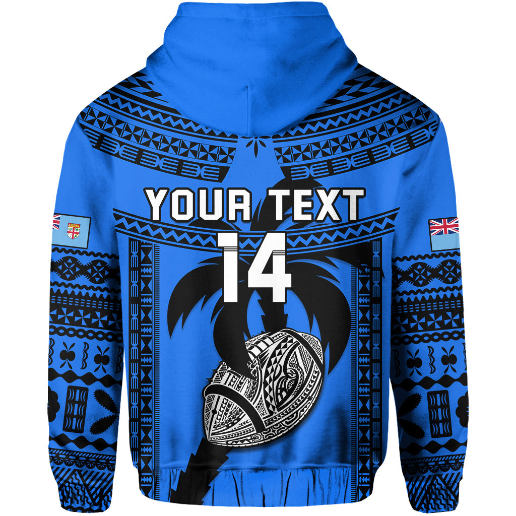 Custom Text And Number Fiji Rugby Hoodie Fijian Drua Super Polynesian Special Tapa Pattern LT14