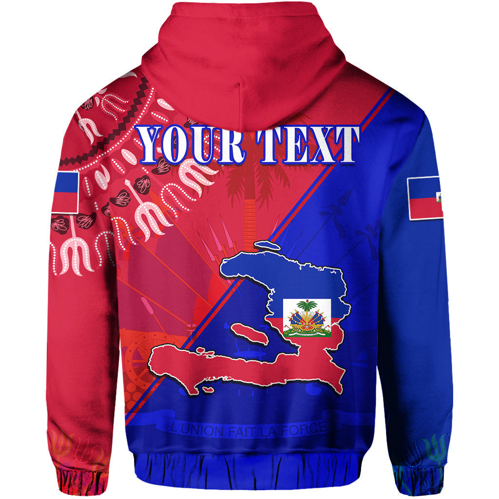 Custom Haiti Hoodie Haiti Flag Dashiki Simple Style LT14