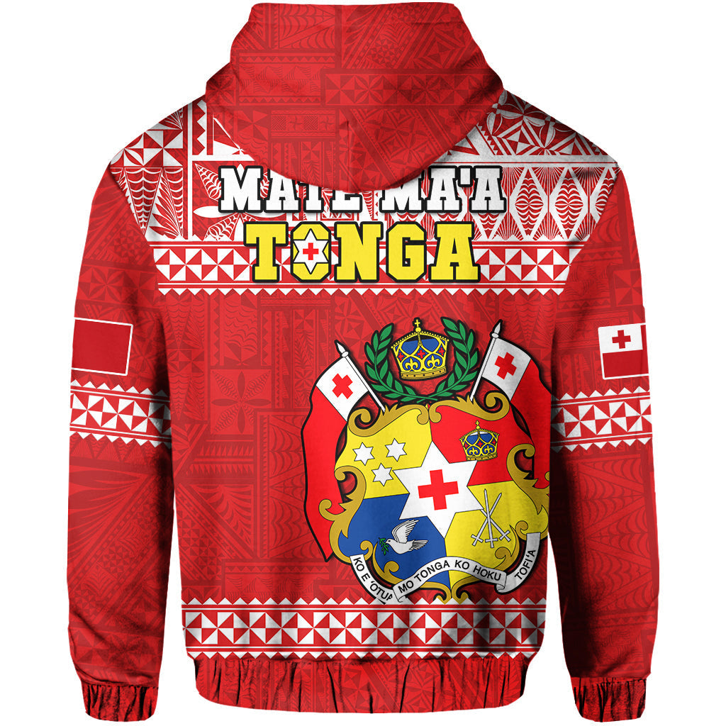 Tonga Rugby Hoodie Mate Maa Tonga Pacific Ngatu White LT14