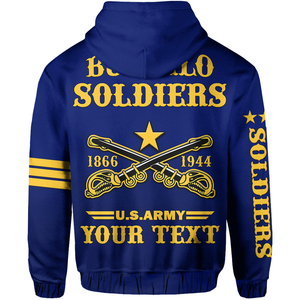 (Custom Text And Chapter) Buffalo Soldiers Hoodie BSMC United States Army Simple Style LT14