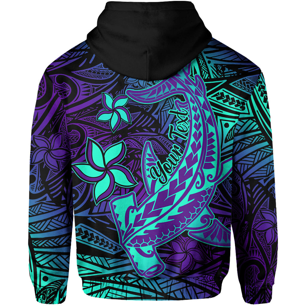 Custom Polynesian Hoodie Purple Paradise Hawaiian Tribal Hammerhead Shark LT14