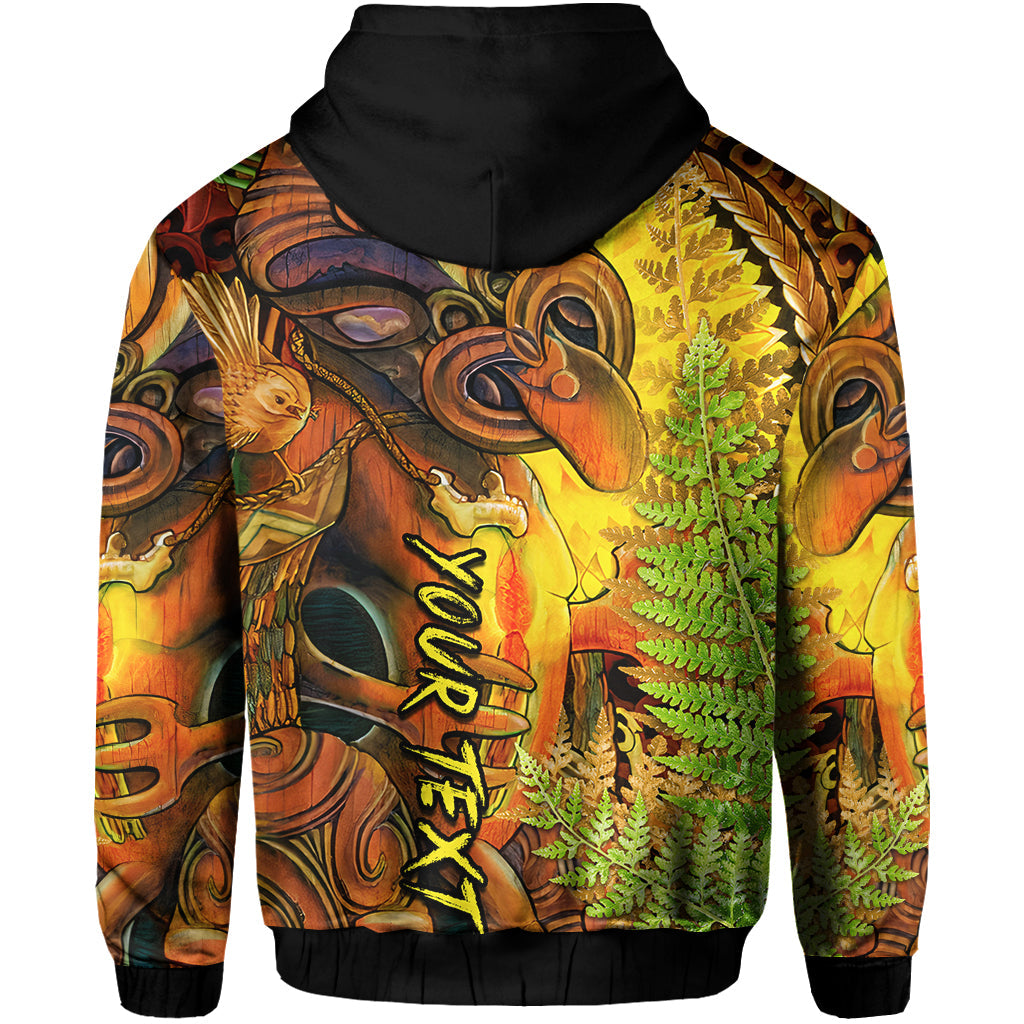 Custom Personalised Hei Tiki Maori Hoodie Fern Aotearoa Ta Moko Sun LT13