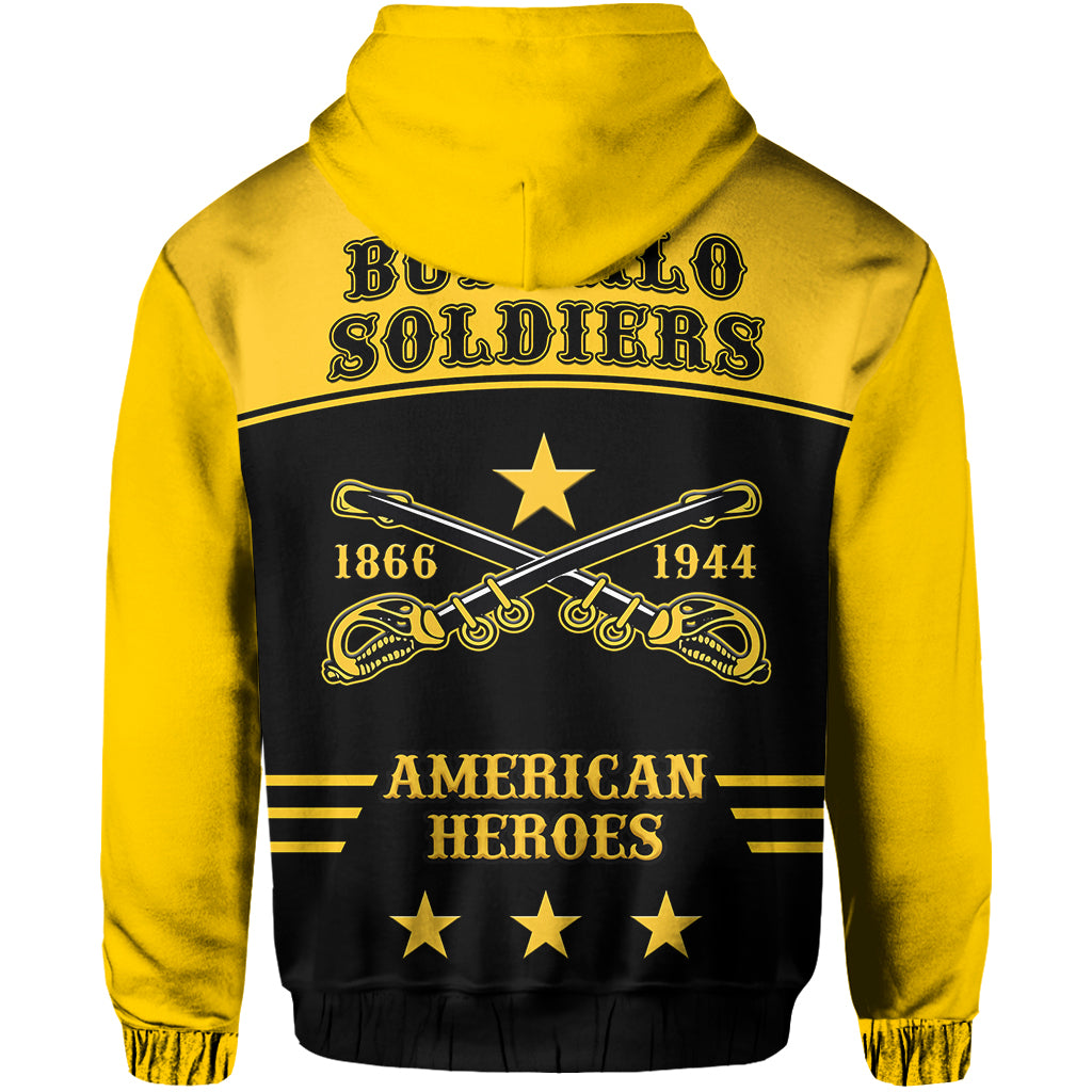 (Custom Text and Chapter) Buffalo Soldiers Hoodie Since 1866 BSMC Anniversary LT13