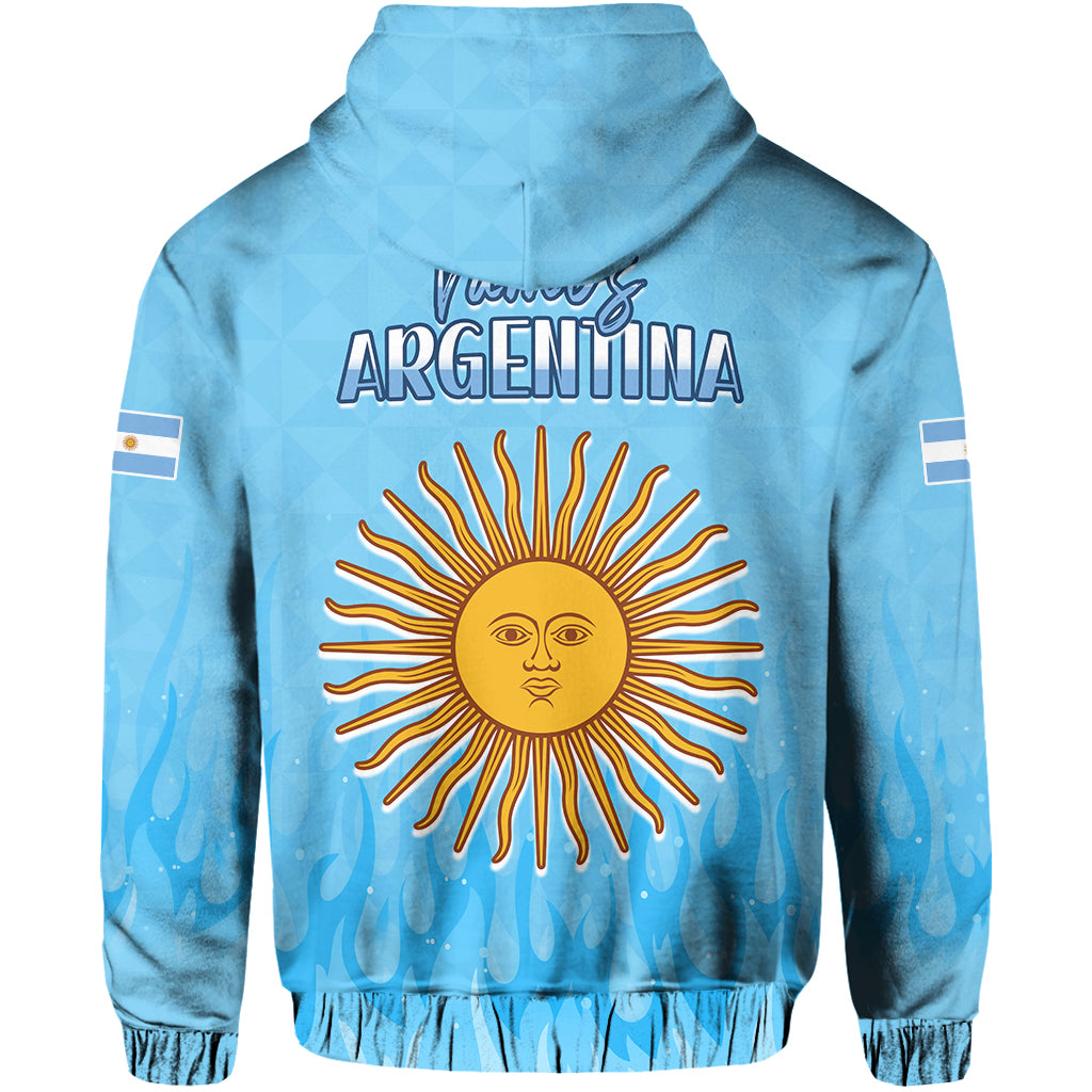 Argentina Football Hoodie Vamos Sky Champions World Cup Fire LT13