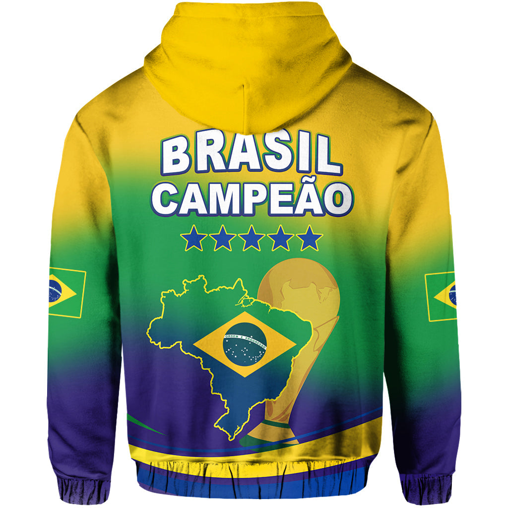Brazil Football Hoodie Soccer 2022 World Cup Selecao Brazil Campeao Style Color Flag LT13