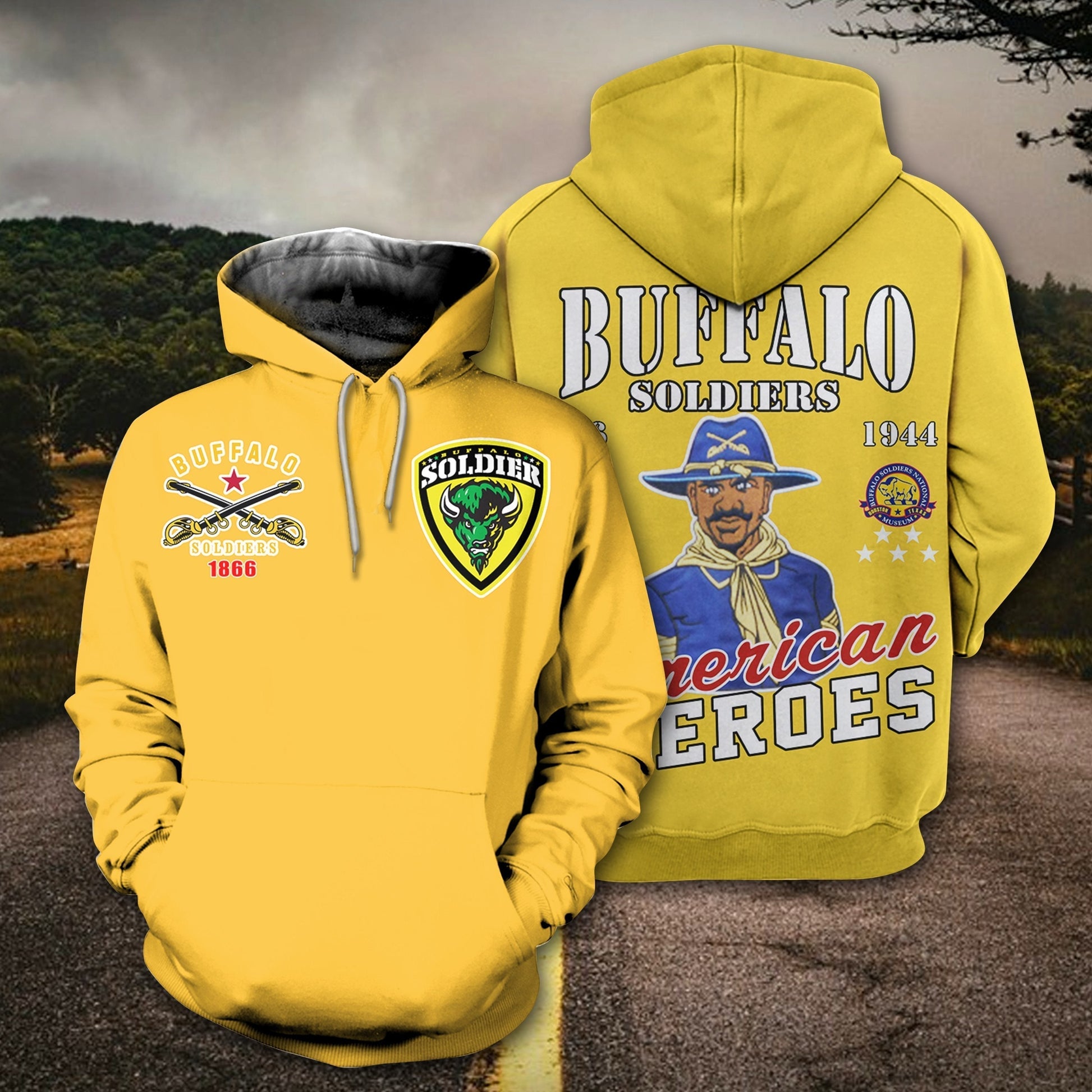 African Hoodie Buffalo Soldiers Simple Pullover Hoodie