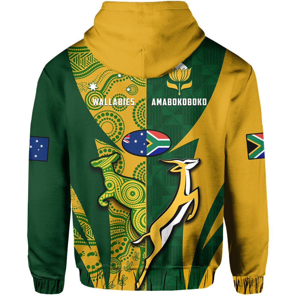 Australia Rugby and South Africa Rugby Hoodie Wallabies Mix Springboks Sporty LT14