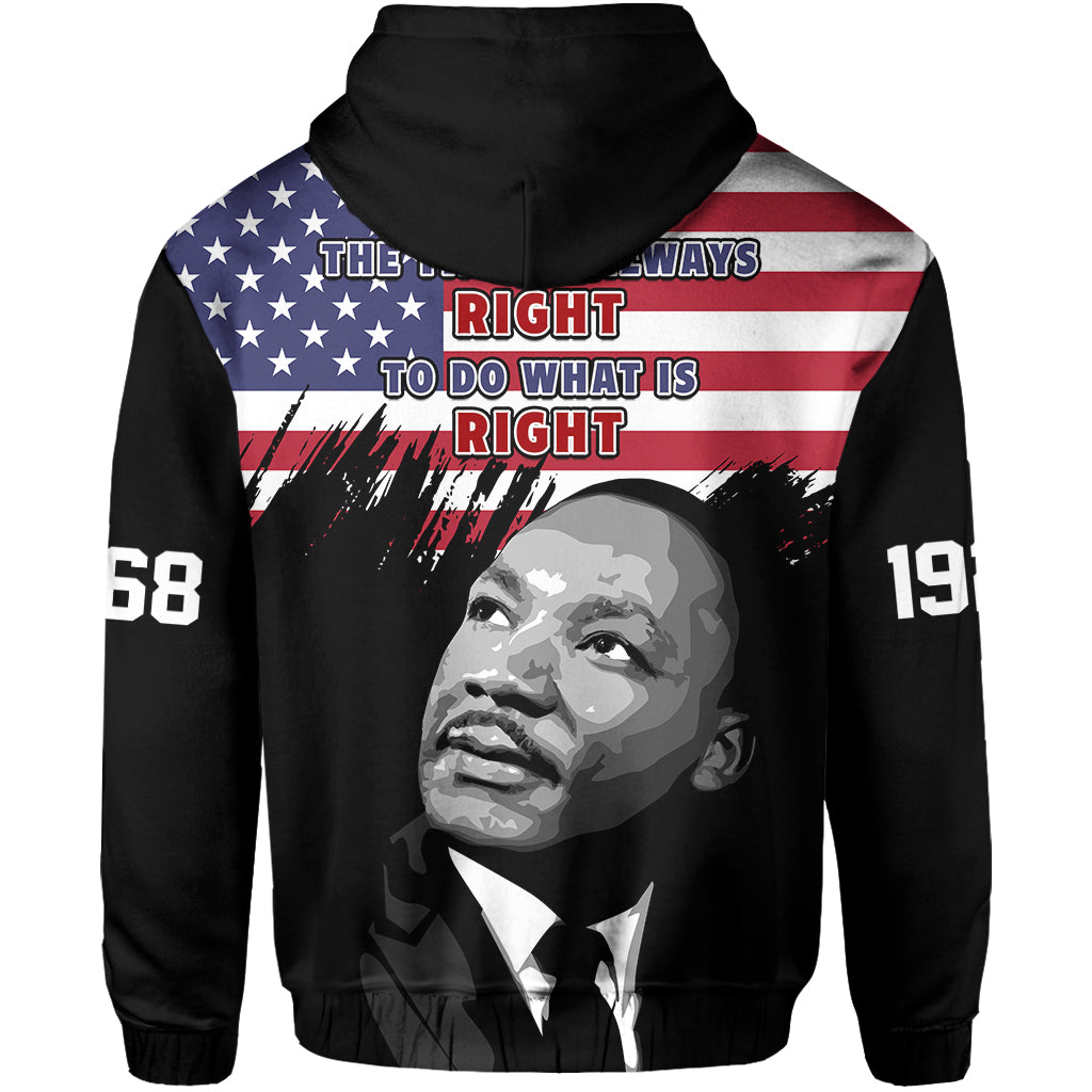 United States Hoodie United States Happy MLK Day Flag Grunge Style LT14