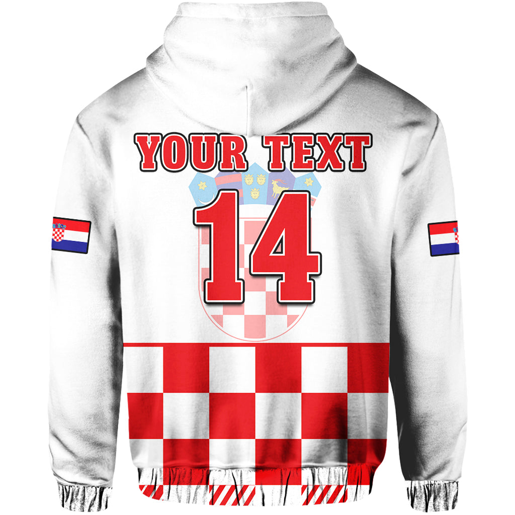 Custom Croatia Football Hoodie Hrvatska Checkerboard Red Version LT14