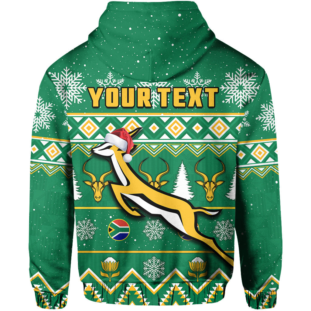 Custom South Africa Rugby Christmas Hoodie Springboks Proud Geseende Kersfees LT14