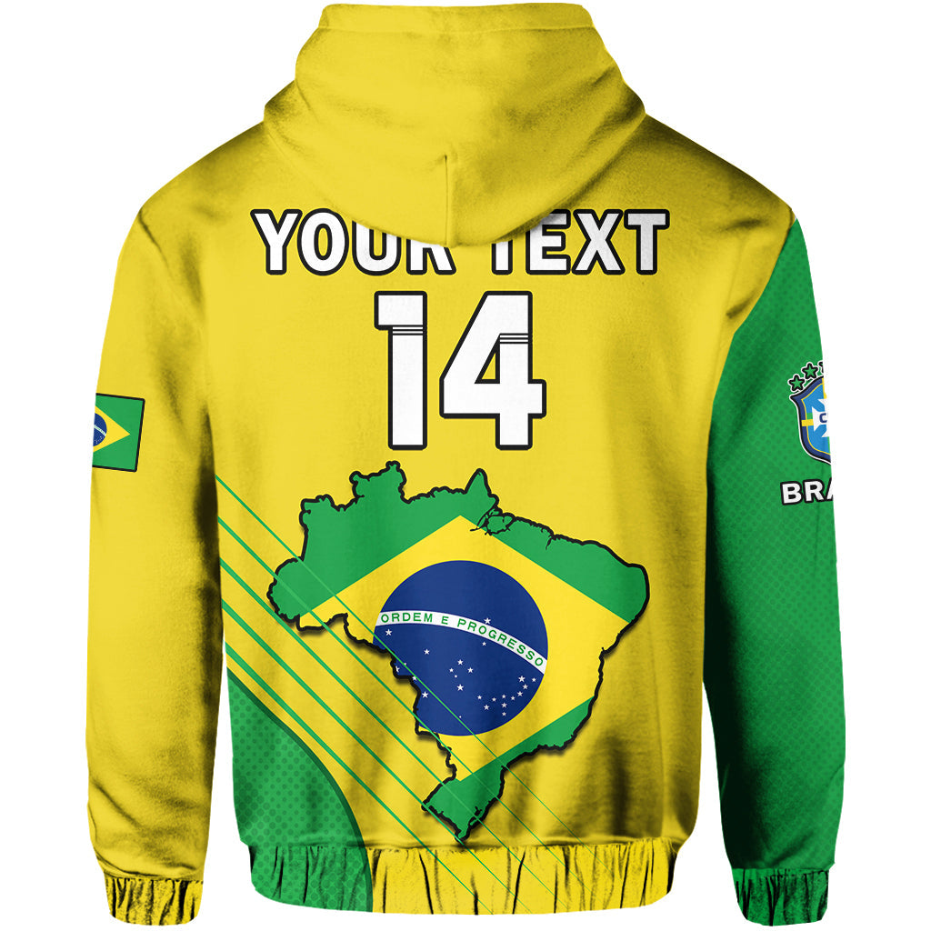 Custom Brazil Football Hoodie Brazil Map Come On Canarinho Sporty Style LT14