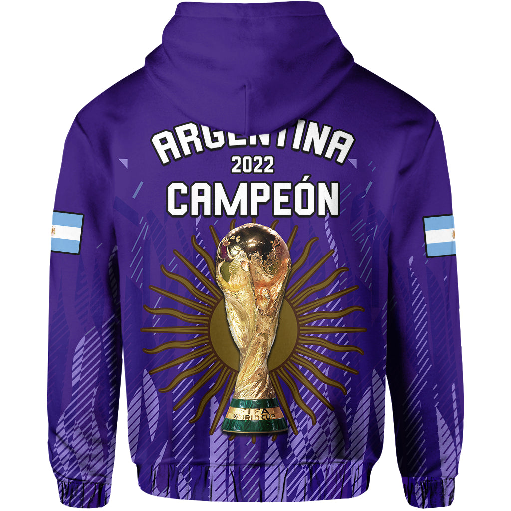 Argentina Football Hoodie La Albiceleste Campeon Proud Purple 2022 LT14