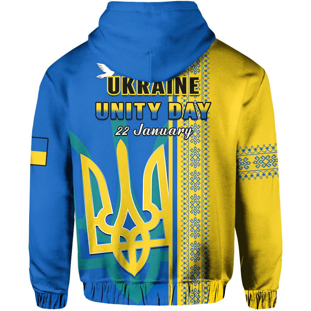 Ukraine Unity Day Hoodie Folk Ukrainian Coat Of Arms LT14