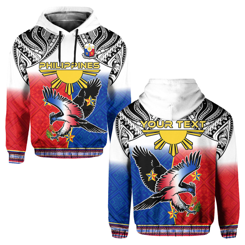 Custom Personalised Philippines Hoodie Polynesian Filipino Pattern With Eagle LT14