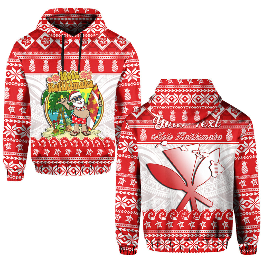 Custom Christmas Hawaii Hoodie Kanaka Polynesian Santa Claus Mele Kalikimaka LT14