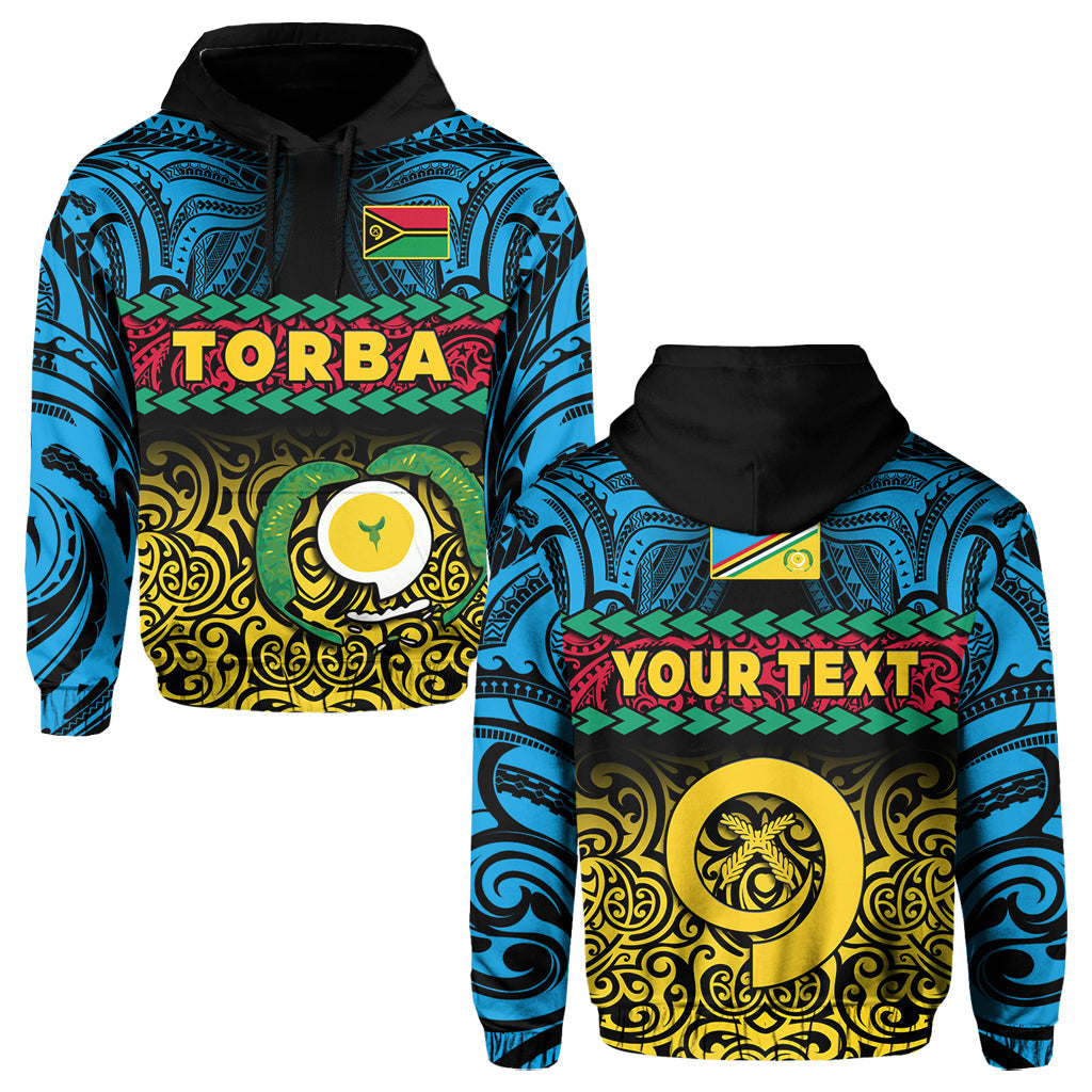 Custom Personalised Torba Province Hoodie Vanuatu Pig Tusk Polynesian Flag Style LT14