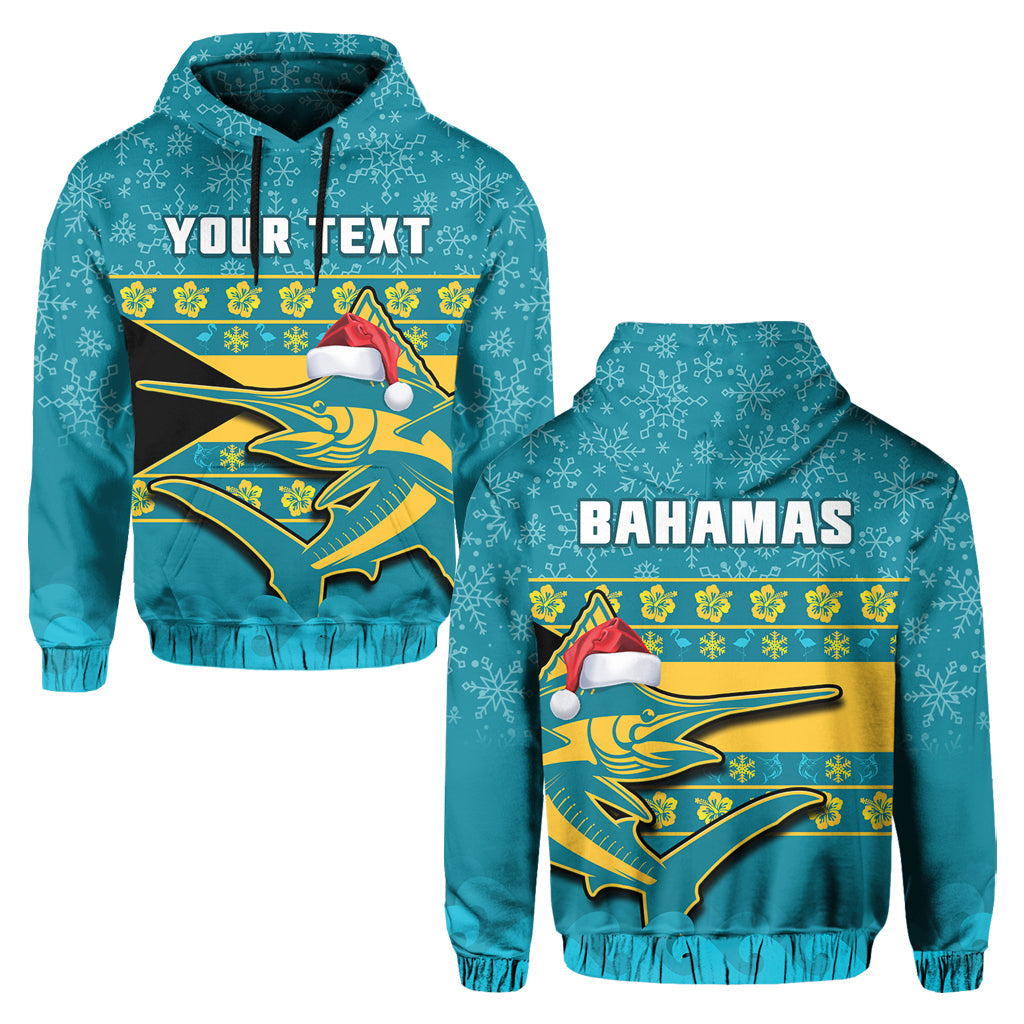 Custom Bahamas Hoodie Bahamian Blue Marlin Merry Christmas LT14